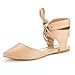 DREAM PAIRS AMIGA Women's Pointy Toe Ankle Cuff Lace Up D'orsay Ballet Comfort Gladiator Flats Shoes