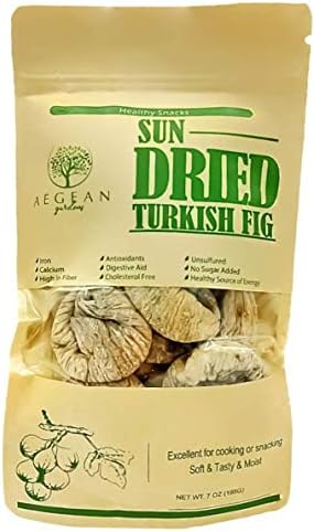 Sun Dried Turkish Figs / Pack of 6 / 7 oz Each - Dried Healthy Fruit Snacks (Dried Figs, 6-Pack)