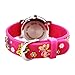 ELEOPTION Waterproof 3D Cute Cartoon Digital Silicone Wristwatches Time Teacher Gift for Little Girls Boy Kids Children (Pink Butterfly)
