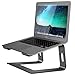 Soundance Aluminum Laptop Stand for Desk Compatible with Mac MacBook Pro Air Apple Notebook, Portable Holder Ergonomic Elevator Metal Riser for 10 to 15.6 inch PC Desktop Computer, LS1 Black