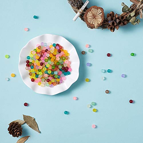 Craftdady 500PCS 6mm Assorted Mixed Round Transparent Frosted Crystal Glass Beads Loose Beads for Jewelry Making