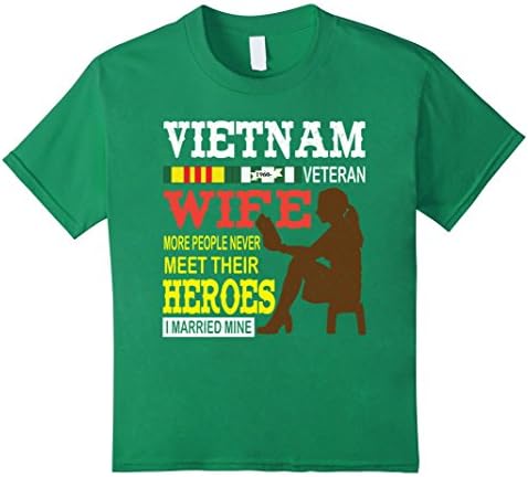 Kids Vietnam Veteran Wife I Married Mine Costume Veteran T-Shirt 6 Kelly Green