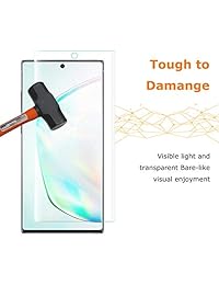 Galaxy Note 10+ Plus Screen Protector, Tempered Glass for Samsung Galaxy Note 10 Plus, 3D Curved Tempered Glass, Finger Print Compatibles, HD Clear, Easy Installation, 5G (2019) - 2 Packs