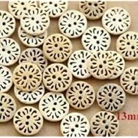 JumpingLight 20 Flower 2-Hole Coconut Shell Buttons 1/2" (12.5mm) Craft (1239) Perfect for Crafts, Scrap-Booking, Jewelry, Projects, Quilts