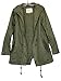 Vedem Women's Hooded Drawstring Military Jacket Parka Coat Army Green (L)