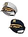 Adult Sailor Hat - Yacht Captain Hat - Nautical Navy Blue and White Admiral Boater Pilot Caps Set of 2