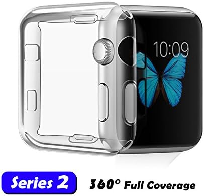 Apple Watch Case, TIVTO TPU Soft All-around Full Coverage Cover With Built-in Screen Protector for iWatch 2015/2016 All Models (Apple Watch Case 2 (2016) 38mm)