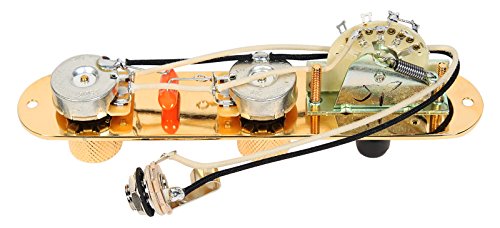 Fender Loaded 3 way Tele Telecaster Reverse Control Plate, Gold - CTS - CRL