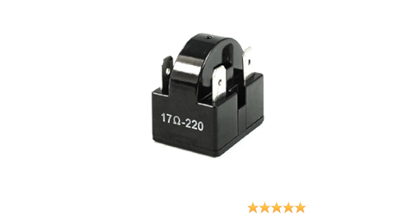 4-Pin Terminales Nevera PTC arranque Relay 17 Resistencia Ohm