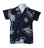 Made in Hawaii ! Boy's State Map Hawaiian Aloha Shirt