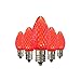 LED C7 Red Replacement Christmas Light Bulbs, Commercial Grade Holiday Bulbs, 3 Diode (LED's) in Each Bulb, Fits in E12 Sockets, Pack of 25 Bulbs