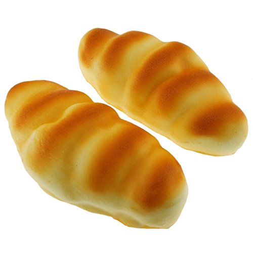 Pack Of 2 Fireboomoon 6 1/3" Jumbo Squishy Scented Bread Food Model Wrist Hand Pad Pillow for Kids