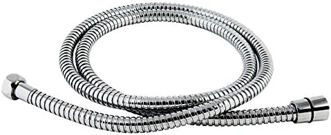 Bopai Bathroom Replacement Part Extra Long 59-Inch Double buckle Stretchable Flexible Stainless Steel Shower Hose Tube For Baby Handheld Shower Head With Brass Fitting Chrome Finish