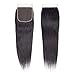 4x4 Lace Closure Straight Closure Human Hair Straight Free Part Lace Frontal Human Hair Natural Black Color(ST-10inch)