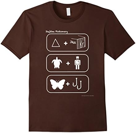 Men's Brazilian Jiu Jitsu BJJ Fun T-shirt, pictionary v2 2XL Brown