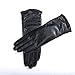 MATSU Classic Women Winter Warm Lambskin Leather Ruched Driving Gloves(Long fleece/Nylon lining) M9021