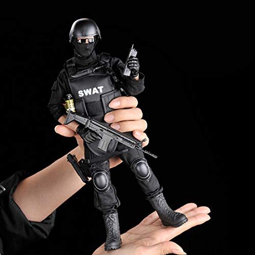 Haoun 1/6 Scale 12Inch Special Forces Action Figure SWAT Team Flexible Soldier Figure Model with Accessories Collection Military Toys for Kids Adults - SWAT - Thumbnail 5