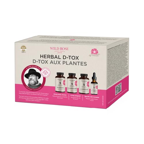 Wild Rose Herbal D-tox Kit – 12 Day Cleanse Program – Detox Cleanse for Colon, Gut Health, Constipation Relief for Adults