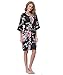 Sunnyhu Women's Kimono Robe, Peacock & Blossoms Design, Short