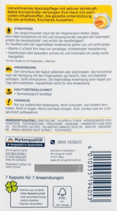 Q10 Anti-Wrinkle Concentrate Balea- Pack of 3 x 7 capsules (for 21 Applications)