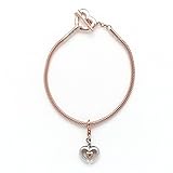 Silvostyle Sterling Silver Charm Bracelet Rose-Gold