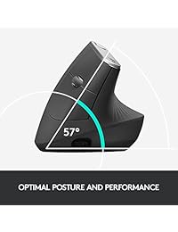 Logitech MX Vertical Advanced Ergonomic Mouse, inalámbrico a través de Bluetooth o receptor USB incluido
