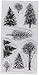 Inkadinkado Incardinate Christmas Woodland Wonderland Unmounted Clear Rubber Stamp Set for Cards and Scrapbooking, 4'' L x 8'' H, 8 pc.