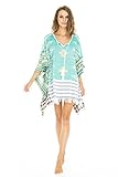 Back From Bali Womens Cotton Caftan Woven Swimsuit Cover Up Tunic Beach Dress