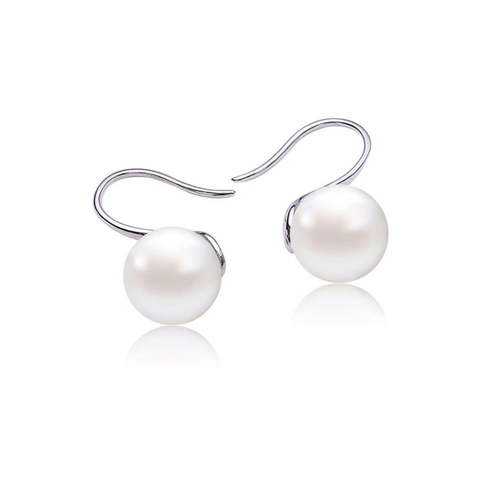 Ohrringe Damen Perle 925 Sterling Silber Tropfen Ohrringe mit Süßwasser Zuchtperle Haken Ohrringe für Damen