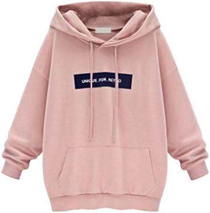 Fashion Women's Hoodies - Anxinke Ladies Casual Letter Printed Long Sleeve Jumper Pullover Sweatshirts Tops With Pockets (Pink, S)
