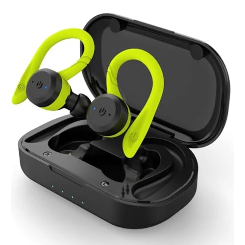 Fone De Ouvido Natação Bluetooth Sem Fio Prova Dágua Tws Fones De Ouvido Intra Auriculares Graves Potentes Adequado Para Usar Durante O Exercício (Verde)