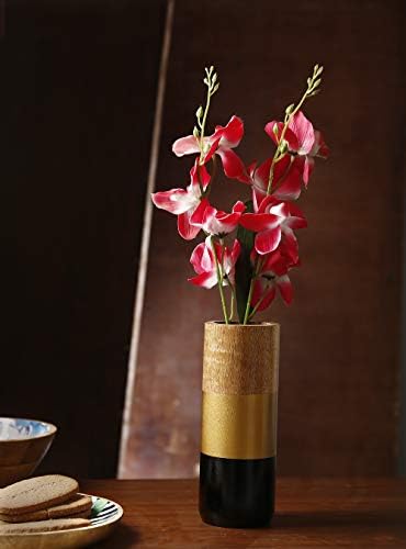 DennMarks Wooden Handpainted Flower Vases for Home Decor