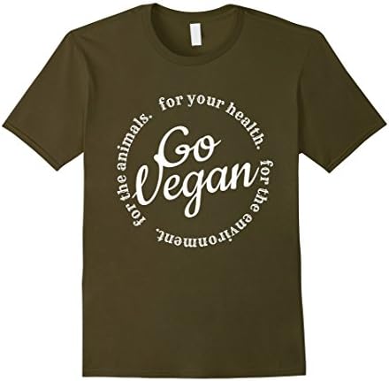 Mens Go Vegan T-Shirt. For your health Vegan Tee 2XL Olive