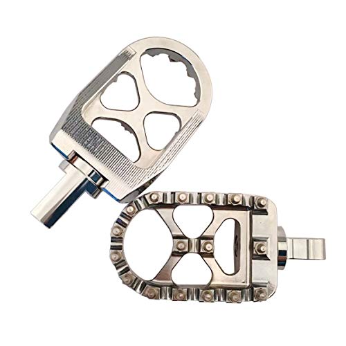 Goldfire Offroad Wide Motorcycle Fat Foot Pegs Pedals, 360° Roating Foot Pedals Footpegs Rests Suit for Harley Davidson Dyna Sportster Bobber (Chrome)