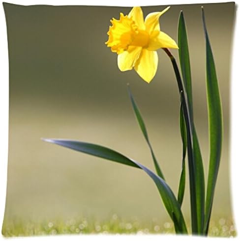 Anime pillow case caver Cool Design Zippered 18x18 Pillow Case Beautiful Daffodil Printed Pillow Case
