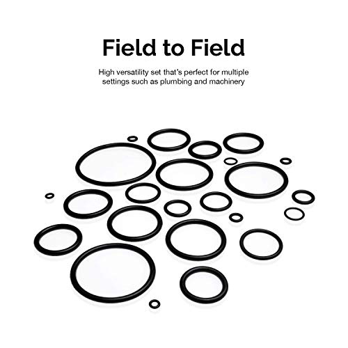 407PCS Inch O-Ring Kit, 407 Orings in 32 Universal Sizes, Buna-N Rubber 70A Durometer, SAE AS-568, Automotive Car Vehicle Plumbing Gasket Set Faucet Repair Stop Leaks Assortment