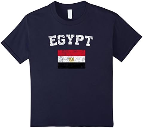 unisex-child Egyptian Flag Shirt - Vintage Egypt T-Shirt 6 Navy