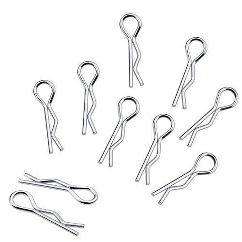 Hobbypark Micro RC Body Clips Bent Springy R Pins for 1/18 Scale Remote Control Car Truck Buggy Spare Parts (100-Pack)
