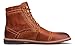 Kunsto Men's Leather Classic Brogue Boots Lace up Cap Toe US Size 9.5 Brown