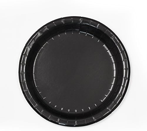 Concept Party Products 48 Count Coated Paper Dessert Plates, Black