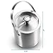 FineDine Brushed Stainless Steel Double-Walled Ice Bucket with Lid, Compact Heavy-Duty Metal Ice Bucket with Handle and Wide Tapered Scoop for Half Gallon of Ice and Chilling Wine and Liquor Bottles.