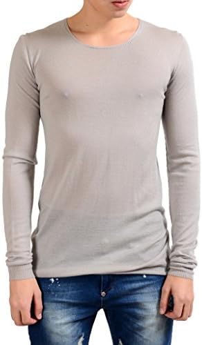 Rick Owens Men's Gray 100% Wool Crewneck Light Sweater US L IT 52;