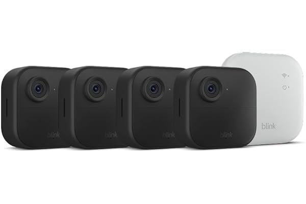Blink Outdoor 4 XR â€“ two-year battery wireless camera with 4x security coverage, 1000 ft open-air range or 400 ft with typical use â€” 4 camera system.