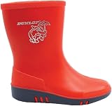 Dunlop Mini Unisex Kids Wellington Elephant Pattern Calf High Rain Boots Red view 3