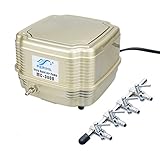 Pawfly Commercial Air Pump MC-3000 Quiet Oxygen Pump for Aquarium Pond, 4 Outlets, 8 W, 16 L/min