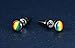Vnox Jewelry Stainless Steel Fashion Rainbow Ear Stud Earring for Gay & Lesbian Pride