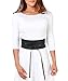KRISP Womens Obi PU Leather Waist Belt, Black (14987), One Size, 14987-BLK-OS