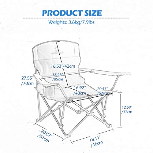 Camping World Camping Chairs with Back Support, Lightweight Chairs for Camp, Oversize Padded
