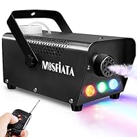 Fog Machine with Controllable Lights, 500W Professional DJ LED Smoke Machine 3 Color Light (Red Blue Green) with Wireless Remote Control 2000 CFM Huge Fog for Halloween Holidays Parties Weddings Stage