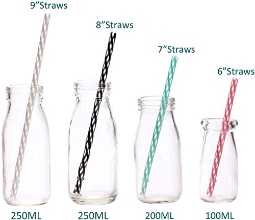 dakoufish 12 Stück 22,9 cm wiederverwendbar Kunststoff Dick Trinkhalme BPA-frei Mason Jar Trinkhalme transparent klein Streifen 6 Farben – Bild 4